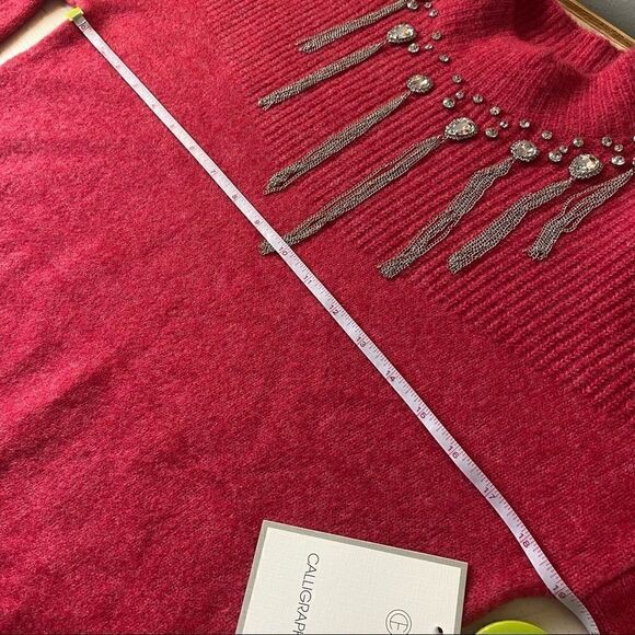 Calligraphie pink wool blend sweater - Picture 7 of 9